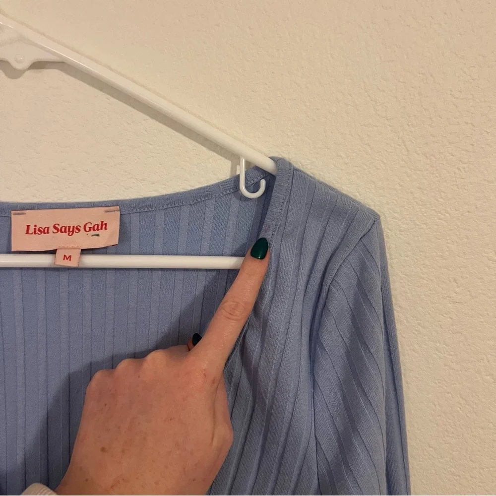 Lisa Says Gah Blue Long Sleeve Top